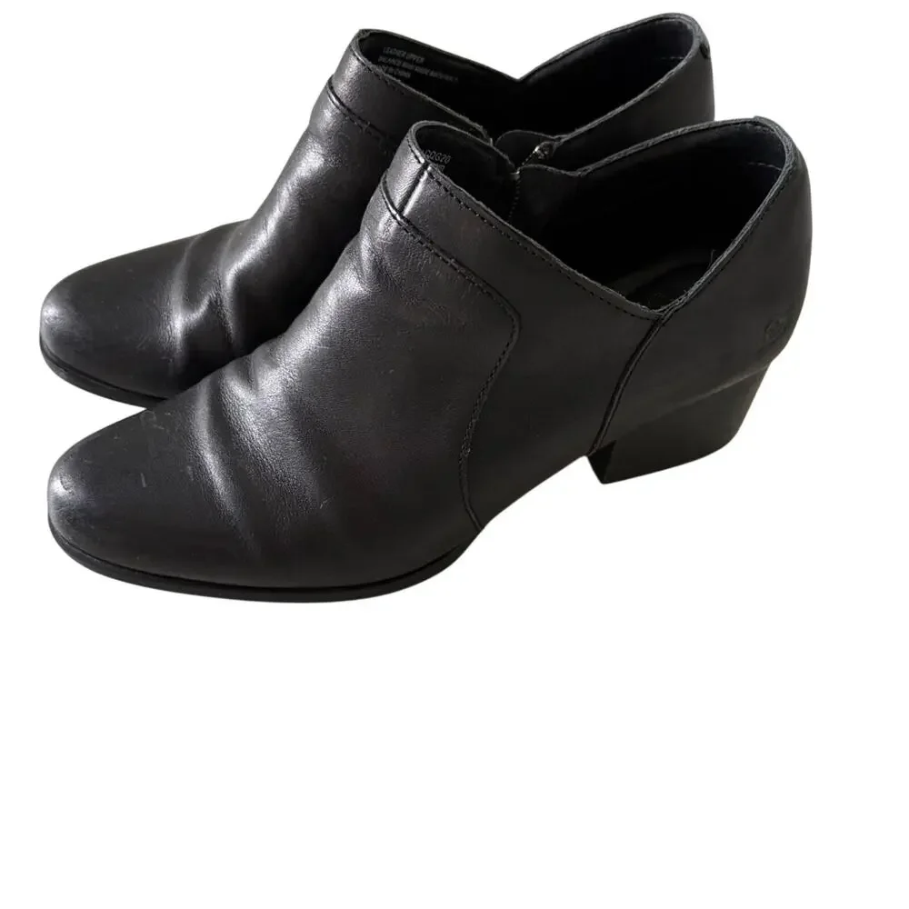 Born Shari II black leather booties  size 9